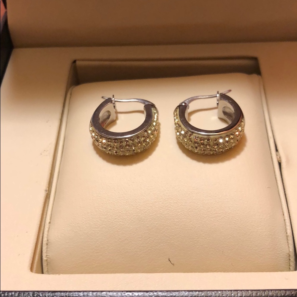 Gemstone huggie hoop earrings